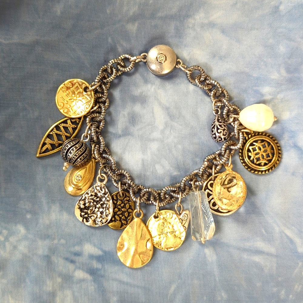 Chico's charm bracelet two tone